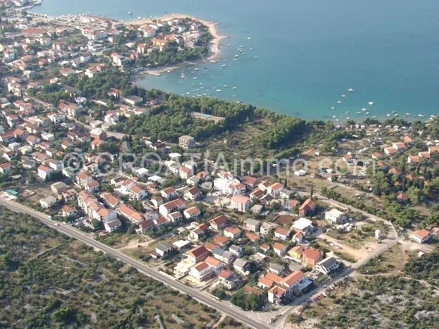 Aerial view of building land in Pirovac