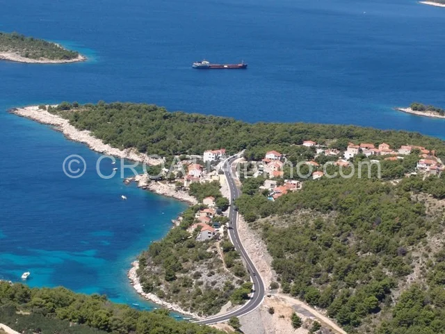 Aerial view of building land in Bilo near Primosten