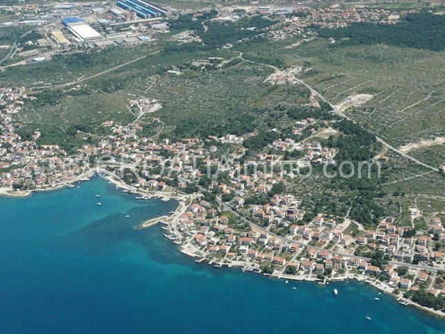 Aerial view of building land in Brodarica near Sibenik
