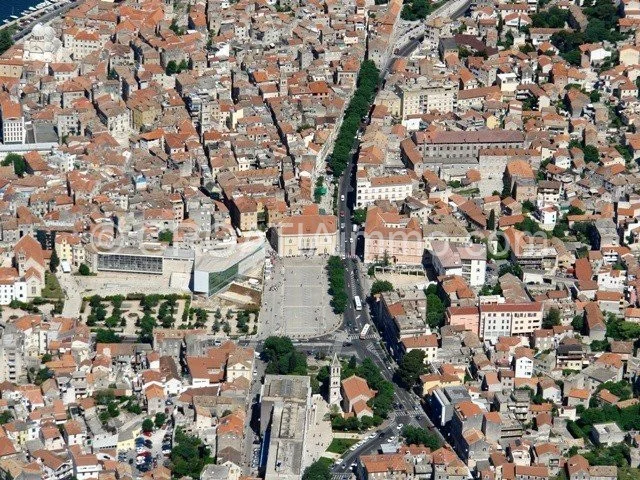 Aerial view of house in Sibenik center