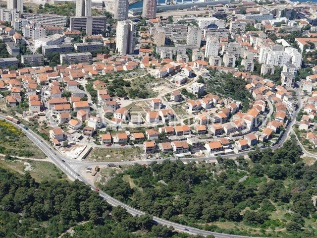 Aerial view of house with sea view in Sibenik