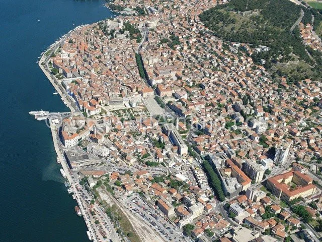 Aerial view of penthouse apartment in Sibenik center